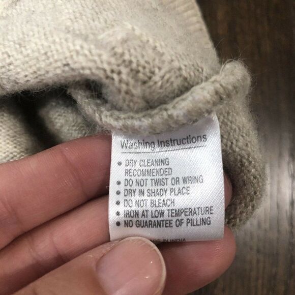 Vintage‎ Oster Size 42 Wool Sweater Vest Beige Tan V Neck Grandpa - Picture 9 of 11